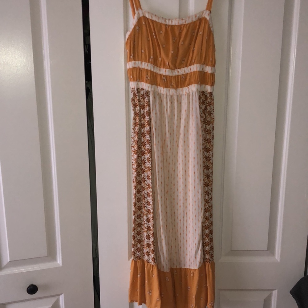 Yellow Floral midi dress